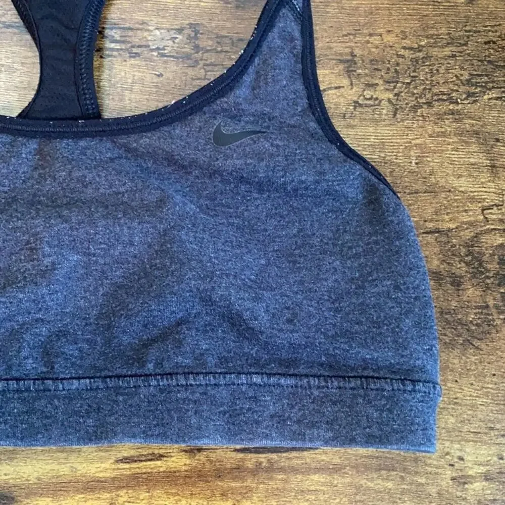 Nike Gray & Black Racerback Dri Fit Sports Bra